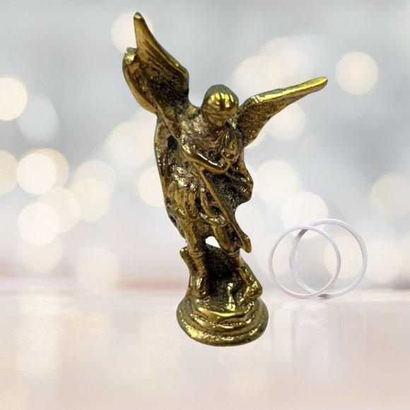 Archangel Saint Michael Statue Bronze Figurine Small Figure Religious Item | Sai - Picture 1 of 7